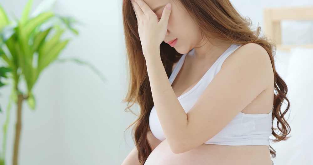 Schwangere Frau hat Depression